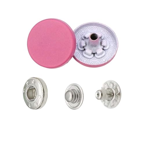 UYFRD Bunte Metall-Druckknöpfe, Nähknöpfe für Leder, Handwerk, Taschen, Kleidung, Mantel, Jacken (H102 Pink, 831, 10 Set) von UYFRD