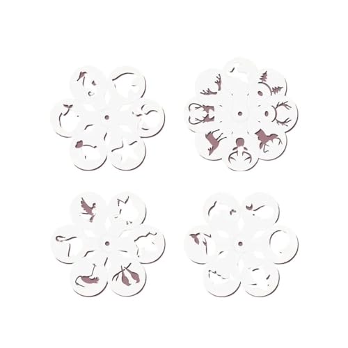 UYFRD Fancy Cappuccino Latte-Kaffee-Druckmodell, Kunst-Schablonen, dicker Café-Schaumstoff, Sprühschablone, Kuchenform, Spray, DIY-Kaffee-Zubehör, 6 Stück von UYFRD