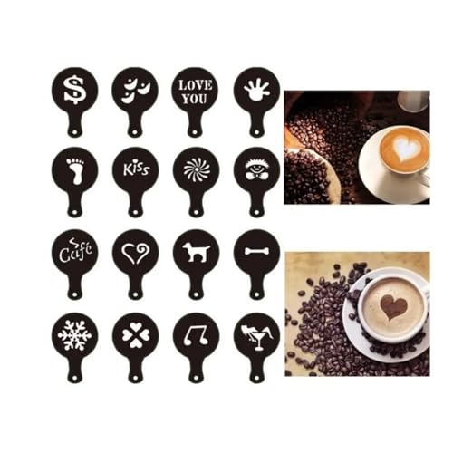 UYFRD Kaffee-Dekoration, innovativ, einfach zu bedienen, langlebig und wiederverwendbar, professionelles Design, kreative Kaffeekunst, Kaffee-Schablonen (B) von UYFRD