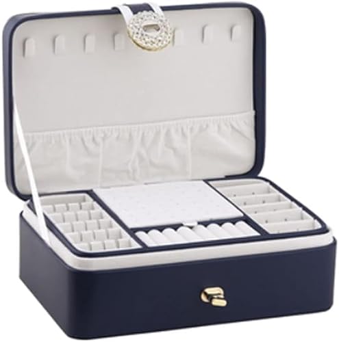 UYHBCNQD Schicke Schmuckschatulle, Lederetui, für Halsketten, Armbänder, Schmuckaufbewahrung mit zwei Uhrenkissen, 23,5 x 16 x 8,5 cm, Schmuck-Organizer, tolles Geschenk UYHBCNQD Schicke Schmuckschatulle, Lederetui, für Halsketten, Armbänder, Schmuckaufbewahrung mit zwei Uhrenkissen, 23,5 x 16 x 8,5 cm, Schmuck-Organizer, tolles Geschenk von UYHBCNQD