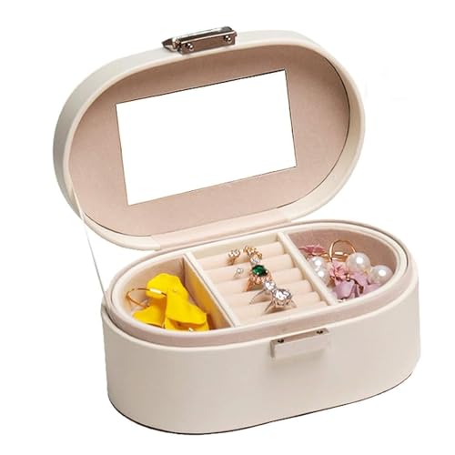 UYHBCNQD Schicke Schmuckschatulle, tragbare Schmuckschatulle, Knopf-Schmuckaufbewahrung, Leder-Aufbewahrungsbox, Organizer für Damen, Schmuck-Display, tolles Geschenk UYHBCNQD Schicke Schmuckschatulle, tragbare Schmuckschatulle, Knopf-Schmuckaufbewahrung, Leder-Aufbewahrungsbox, Organizer für Damen, Schmuck-Display, tolles Geschenk von UYHBCNQD
