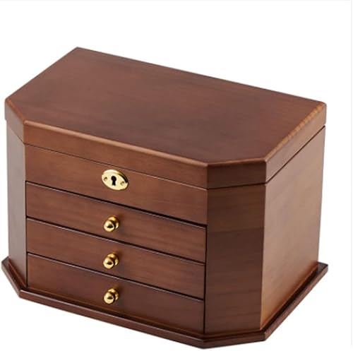 UYHBCNQD Schicke Schmuckschatullen aus Holz, mit Schlüssel und Vollschloss, sechseckige Form, Schublade, Schmuck-Organizer, tolles Geschenk UYHBCNQD Schicke Schmuckschatullen aus Holz, mit Schlüssel und Vollschloss, sechseckige Form, Schublade, Schmuck-Organizer, tolles Geschenk von UYHBCNQD