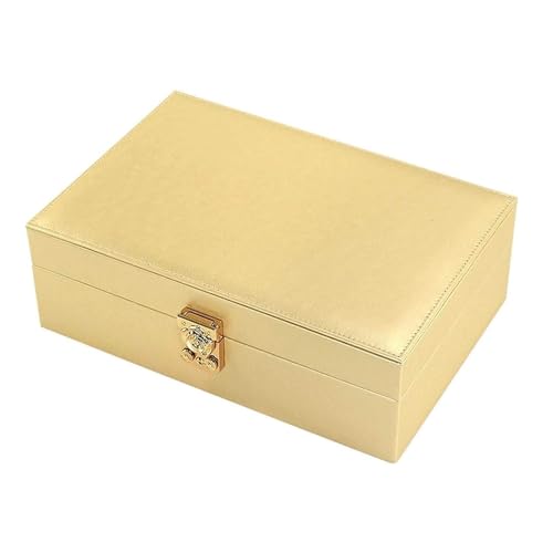 UYHBCNQD Schicke Schmuckschatullen aus PU-Leder mit Schloss, Ringetui, Schmuckkästchen, Organizer, große Kapazität, tragbare Schmuckaufbewahrung, tolles Geschenk UYHBCNQD Schicke Schmuckschatullen aus PU-Leder mit Schloss, Ringetui, Schmuckkästchen, Organizer, große Kapazität, tragbare Schmuckaufbewahrung, tolles Geschenk von UYHBCNQD