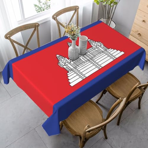 UYHhgqw Rechteckige Tischdecke mit Kambodscha-Flagge, 89 x 140 cm, Pfirsichhaut-Samtmaterial, perfekt für Thanksgiving, Weihnachten UYHhgqw Rechteckige Tischdecke mit Kambodscha-Flagge, 89 x 140 cm, Pfirsichhaut-Samtmaterial, perfekt für Thanksgiving, Weihnachten von UYHhgqw