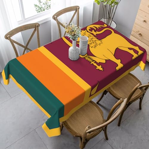 UYHhgqw Rechteckige Tischdecke mit Sri-Lanka-Flagge, 89 x 140 cm, Pfirsichhaut-Samtmaterial, perfekt für Thanksgiving, Weihnachten von UYHhgqw