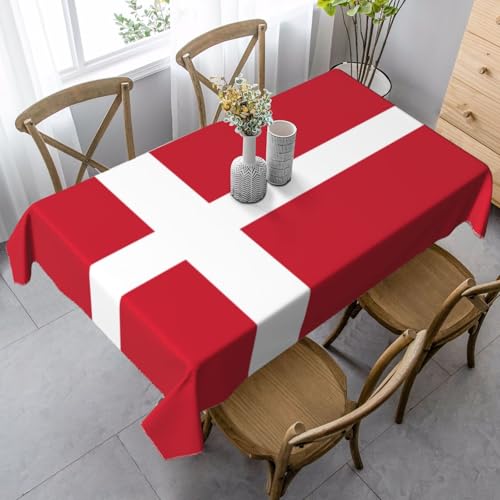 UYHhgqw Rechteckige Tischdecke mit dänischer Flagge, 89 x 140 cm, Pfirsichhaut-Samtmaterial, perfekt für Thanksgiving, Weihnachten von UYHhgqw