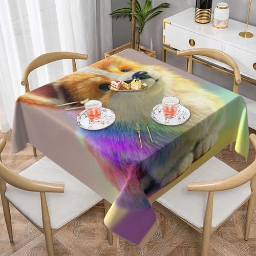 UYHhgqw Regenbogen-Hunde-Tischdecke, quadratisch, 140 x 140 cm, Pfirsichhaut-Samtmaterial, perfekt für Thanksgiving, Weihnachten UYHhgqw Regenbogen-Hunde-Tischdecke, quadratisch, 140 x 140 cm, Pfirsichhaut-Samtmaterial, perfekt für Thanksgiving, Weihnachten von UYHhgqw