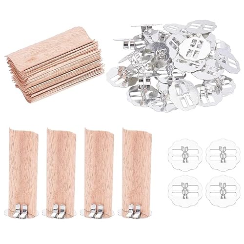 UYSSJTGAZ 120/30 * 20 MM 10 Stück große S-förmige natürliche Kerzendochte aus Holz for die Herstellung von Sojakerzen, DIY-Kit mit Metalleisenständer, Wachs-Tabs-Set(20x30mm) von UYSSJTGAZ