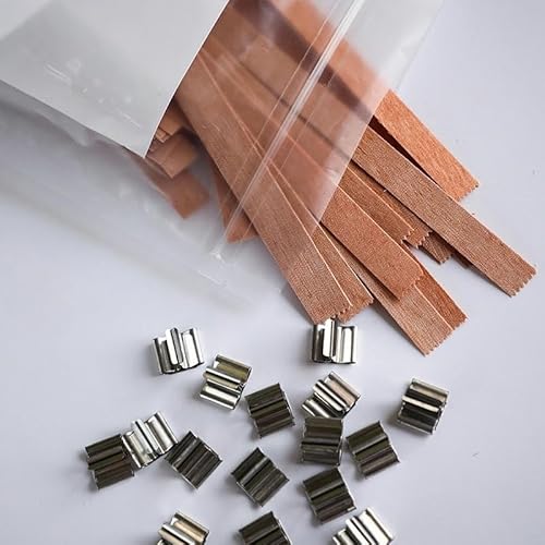UYSSJTGAZ 13 * 130MM 10/20Sets Gear Doppelschicht Große Holzdochte zur Kerzenherstellung mit Metallhalter Crackle Rauchfreie Sojakerzendochte(10sets) von UYSSJTGAZ