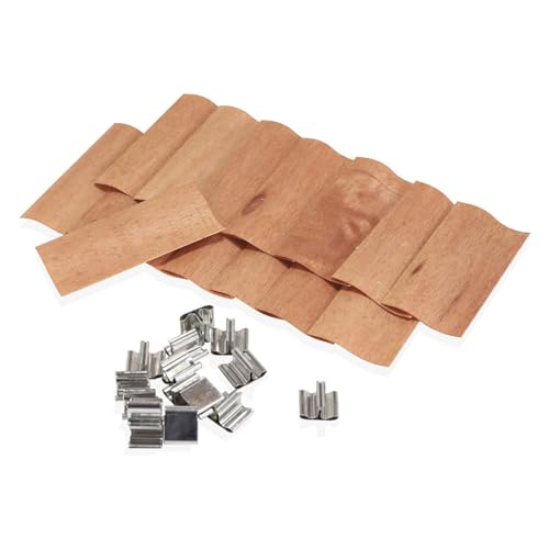 UYSSJTGAZ 20 Sets 10–180 x 30 mm Kirschholzdochte, große Holzdochte zur Kerzenherstellung mit Metalldochthalter, rauchfreie Sojakerzendochte(30 * 75 Mm) von UYSSJTGAZ