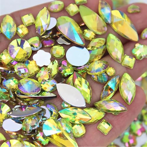 1000 Stück gemischte Größen, AB-Bastelsteine, flache Rückseite, Acryl-Strasssteine, Gesicht, Edelsteine für selbstgemachte Kostüme, Cosplay, Kleidung, Nagelbasteln, Verzierungen, Edelsteine 1000 Stück gemischte Größen, AB-Bastelsteine, flache Rückseite, Acryl-Strasssteine, Gesicht, Edelsteine für selbstgemachte Kostüme, Cosplay, Kleidung, Nagelbasteln, Verzierungen, Edelsteine von UYTRDVG