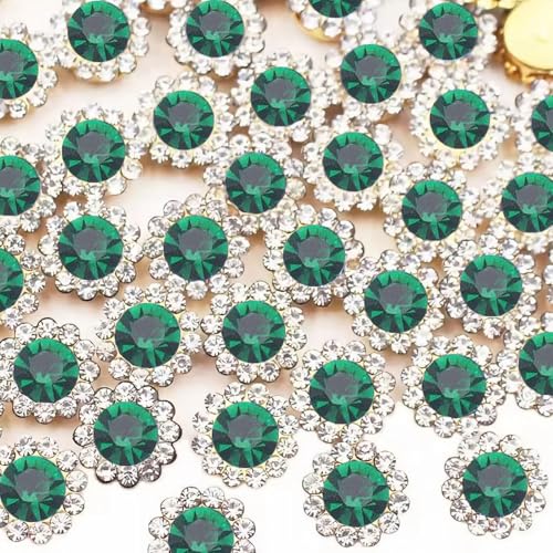120 Stück Sonnenblumen-Strasssteine zum Aufnähen, Kristallglas, Metallklauen-Strasssteine zum Basteln, Glitzer-Edelsteine für Kleidung, Schuhe, Kappen, Ohrringe, Gürtel, Nähzubehör (14 Smaragdgrün) 120 Stück Sonnenblumen-Strasssteine zum Aufnähen, Kristallglas, Metallklauen-Strasssteine zum Basteln, Glitzer-Edelsteine für Kleidung, Schuhe, Kappen, Ohrringe, Gürtel, Nähzubehör (14 Smaragdgrün) von UYTRDVG
