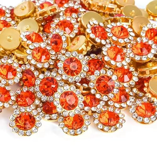 120 Stück Sonnenblumen-Strasssteine zum Aufnähen, Kristallglas, Metallklauen-Strasssteine zum Basteln, Glitzer-Edelsteine für Kleidung, Schuhe, Kappen, Ohrringe, Gürtel, Nähzubehör (17 Orangerot) 120 Stück Sonnenblumen-Strasssteine zum Aufnähen, Kristallglas, Metallklauen-Strasssteine zum Basteln, Glitzer-Edelsteine für Kleidung, Schuhe, Kappen, Ohrringe, Gürtel, Nähzubehör (17 Orangerot) von UYTRDVG