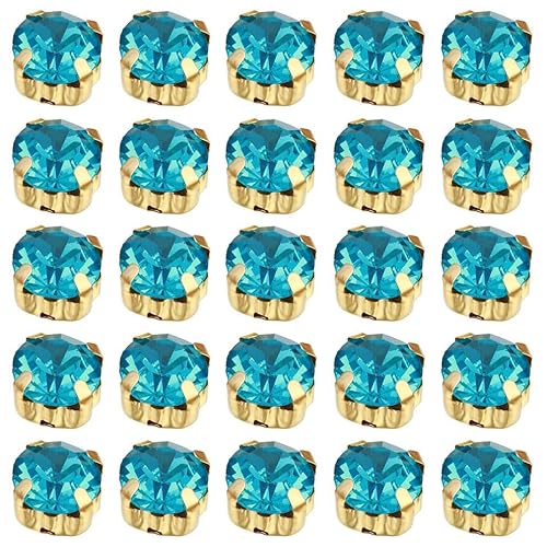 Strasssteine zum Aufnähen, flache Rückseite, Kristallglas, Edelsteine, Basteln, Nähen für Handarbeiten, Kleidung, Kleid, Tasche, Schuhe, Zubehör, Seeblau, 8 mm, 100 Stück von UYTRDVG