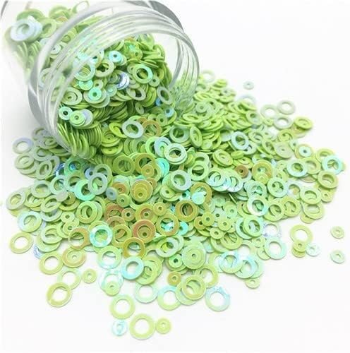 Dekorative Pailletten, Näh-Pailletten, Pailletten zum Nähen, Doppel-Pailletten, 5 mm, Kreisring, 3 mm, runde Punktform, lose Pailletten für Nagelkunst, Damen, Nageldekoration, Nähen, Kinder Dekorative Pailletten, Näh-Pailletten, Pailletten zum Nähen, Doppel-Pailletten, 5 mm, Kreisring, 3 mm, runde Punktform, lose Pailletten für Nagelkunst, Damen, Nageldekoration, Nähen, Kinder von UYUME