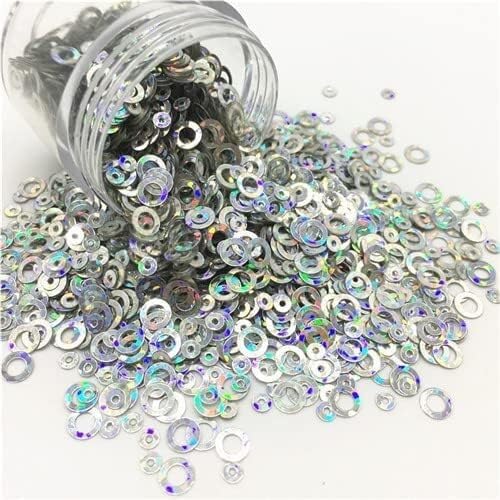 Dekorative Pailletten, Pailletten nähen, Nähpailletten, doppelter Pailletten 5mm rund Ring 3mm runde Form Punkte lose Pailletten für Nail Art für Frauen Nail Art Nähen Dekorative Pailletten, Pailletten nähen, Nähpailletten, doppelter Pailletten 5mm rund Ring 3mm runde Form Punkte lose Pailletten für Nail Art für Frauen Nail Art Nähen von UYUME