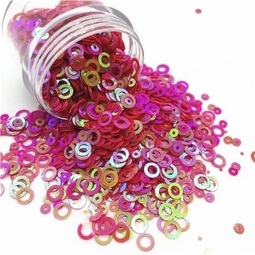 Dekorative Pailletten, Pailletten nähen, Nähpailletten, doppelter Pailletten 5mm rund Ring 3mm runde Form Punkte lose Pailletten für Nail Art für Frauen Nail Art Nähen Dekorative Pailletten, Pailletten nähen, Nähpailletten, doppelter Pailletten 5mm rund Ring 3mm runde Form Punkte lose Pailletten für Nail Art für Frauen Nail Art Nähen von UYUME