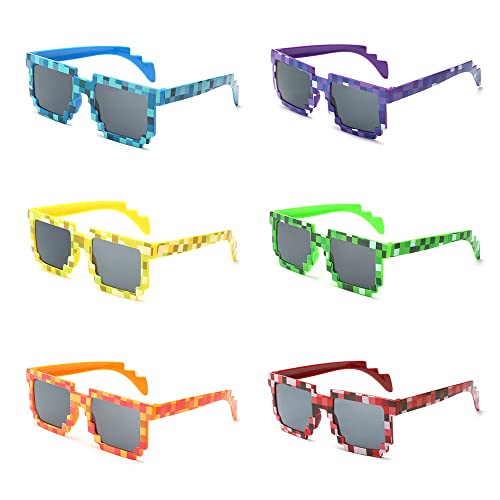 UYUYong 6 Paare Pixel Sonnenbrille Bunt Thug Life Brille Lustige Partybrille Erwachsene Kinder Mosaikgläser Coole Brille für Halloween Karneval Cosplay Geburtstagsparty -6 Farben UYUYong 6 Paare Pixel Sonnenbrille Bunt Thug Life Brille Lustige Partybrille Erwachsene Kinder Mosaikgläser Coole Brille für Halloween Karneval Cosplay Geburtstagsparty -6 Farben von UYUYong