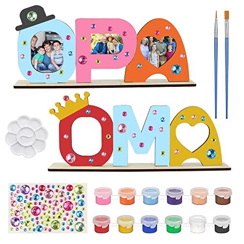 UYUYong Opa OMA Geschenk Enkel Enkelin Fotorahmen Holz mit Standhilfe Holzbuchstaben Familie Bastelset Kinder Holz für Geburtstag Weihnachten Dekoration -mit Farben Pinsel Aufkleber UYUYong Opa OMA Geschenk Enkel Enkelin Fotorahmen Holz mit Standhilfe Holzbuchstaben Familie Bastelset Kinder Holz für Geburtstag Weihnachten Dekoration -mit Farben Pinsel Aufkleber von UYUYong
