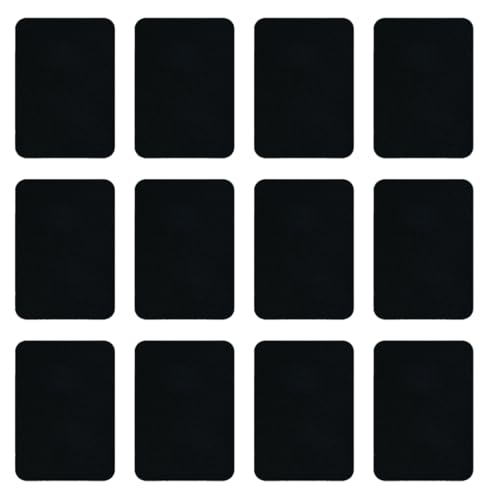UYVPAER 12 Stück Iron On Repair Patches, Flicken Zum Aufbügeln, Schwarz Reparatur Patches For Clothing, Selbstklebende Bügelflicken Aufbügelflicken Für Jeans, T-Shirt, Kleidung, Rucksack(A) von UYVPAER