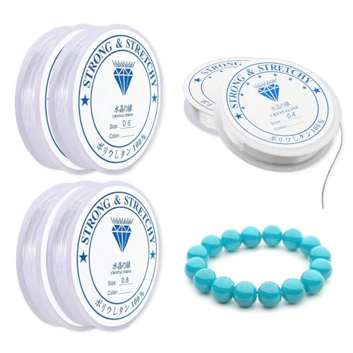 UYVPAER 6 Rollen Gummiband Elastisch Für Armbänder, Schmuckfaden Gummifaden Transparent, Perlenschmuck Armbänder Basteln UYVPAER 6 Rollen Gummiband Elastisch Für Armbänder, Schmuckfaden Gummifaden Transparent, Perlenschmuck Armbänder Basteln von UYVPAER