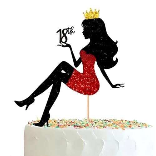 UYVPAER Mädchensilhouette Tortendeko, 18 Geburtstag Cake Topper Glitter High Heel Mädchen Kuchen Deko Für Mädchen Lady Bachelorette Thema Geburtstag Party Tortendeko UYVPAER Mädchensilhouette Tortendeko, 18 Geburtstag Cake Topper Glitter High Heel Mädchen Kuchen Deko Für Mädchen Lady Bachelorette Thema Geburtstag Party Tortendeko von UYVPAER
