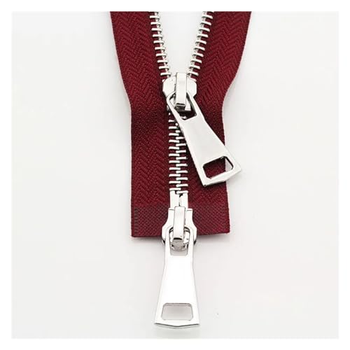 Nylon-Reißverschlüsse, Reißverschlüsse, 2 Stück, 70/90 cm, doppelköpfiger Metallreißverschluss, Jackenmantel-Reißverschluss, DIY-Handarbeit, offener Schwanz, Zwei-Wege-Reißverschluss, Zubehör(Wine Red Nylon-Reißverschlüsse, Reißverschlüsse, 2 Stück, 70/90 cm, doppelköpfiger Metallreißverschluss, Jackenmantel-Reißverschluss, DIY-Handarbeit, offener Schwanz, Zwei-Wege-Reißverschluss, Zubehör(Wine Red von UZAMIRLEX