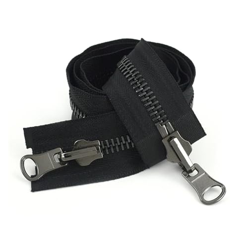 Nylon-Reißverschlüsse, Reißverschlüsse, 2 Stück, 70–100 cm, doppelseitige Reißverschlüsse, offenes Ende, Zweiwege-Drehschieber-Reißverschluss for Jacken, Mäntel, Kleidung, DIY-Nähzubehör(Black02,100CM Nylon-Reißverschlüsse, Reißverschlüsse, 2 Stück, 70–100 cm, doppelseitige Reißverschlüsse, offenes Ende, Zweiwege-Drehschieber-Reißverschluss for Jacken, Mäntel, Kleidung, DIY-Nähzubehör(Black02,100CM von UZAMIRLEX
