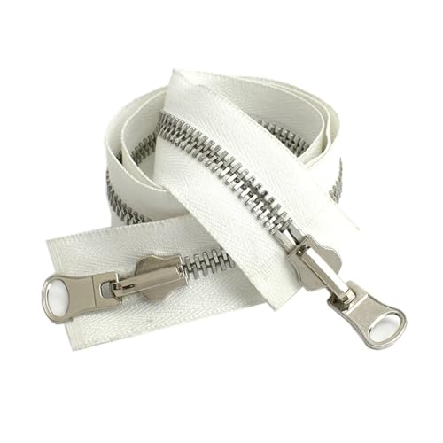 Nylon-Reißverschlüsse, Reißverschlüsse, 2 Stück, 70–100 cm, doppelseitige Reißverschlüsse, offenes Ende, Zweiwege-Drehschieber-Reißverschluss for Jacken, Mäntel, Kleidung, DIY-Nähzubehör(WhiteSilver,1 Nylon-Reißverschlüsse, Reißverschlüsse, 2 Stück, 70–100 cm, doppelseitige Reißverschlüsse, offenes Ende, Zweiwege-Drehschieber-Reißverschluss for Jacken, Mäntel, Kleidung, DIY-Nähzubehör(WhiteSilver,1 von UZAMIRLEX