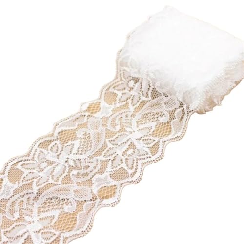 Spitzenband-Stoff, 1~10 Yards Breite 8 cm elastische Spitze Nähband Stretch-Spitze(48x140cm,Elastic Lace 4yard) von UZAMIRLEX