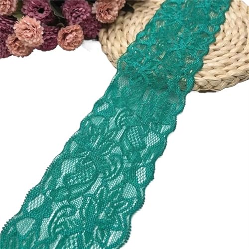 Spitzenband-Stoff, 1~10 Yards Breite 8 cm elastische Spitze Nähband Stretch-Spitze(Color3,Elastic Lace 1yard) von UZAMIRLEX