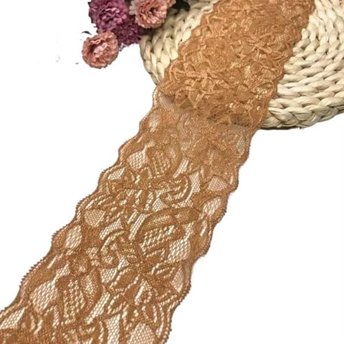 Spitzenband-Stoff, 1~10 Yards Breite 8 cm elastische Spitze Nähband Stretch-Spitze(Color8,Elastic Lace 8yard) von UZAMIRLEX