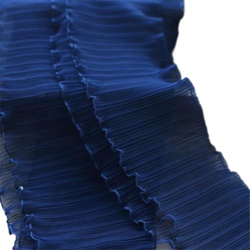 Spitzenband-Stoff, 15CM Breite Doppel Schichten Plissee Spitze Elastische Rüschen Trim Stickerei Fransen Band(Blue) von UZAMIRLEX