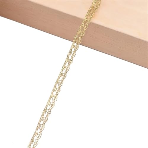 Spitzenband-Stoff, 20 Yards Gold Silber Spitzenbesatz Blumenstickerei(B07) von UZAMIRLEX