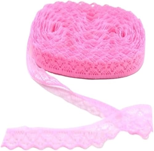 Spitzenband-Stoff, 30 Yard Spitzenbesatz Band Spitzenstoff weiße Baumwollspitze(Pink) von UZAMIRLEX