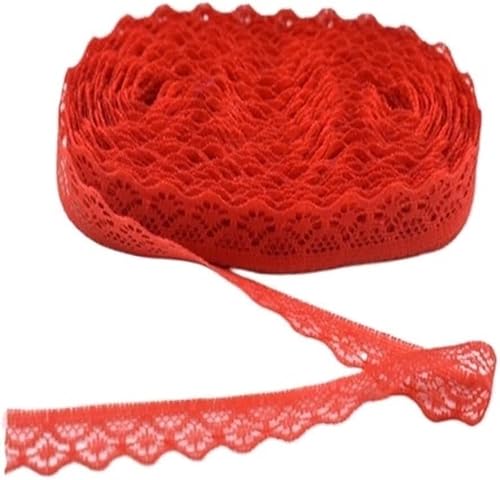 Spitzenband-Stoff, 30 Yard Spitzenbesatz Band Spitzenstoff weiße Baumwollspitze(Red) von UZAMIRLEX
