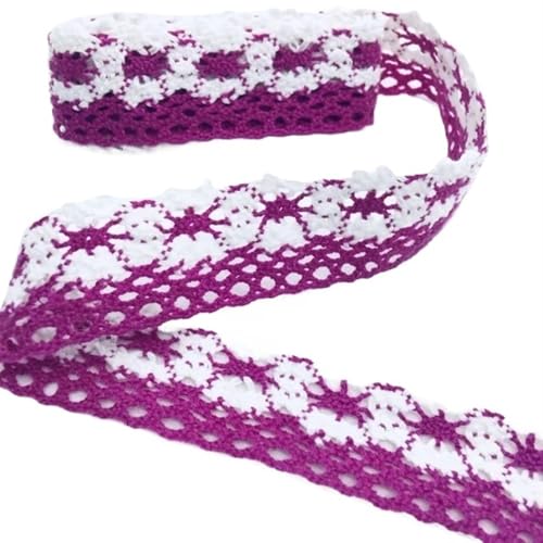 Spitzenband-Stoff, 5 m gehäkelte Gurtband-Spitzenbesätze aus Baumwolle(C04218 (2.5cm)) von UZAMIRLEX