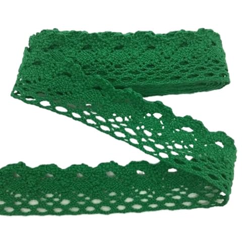 Spitzenband-Stoff, 5 m gehäkelte Gurtband-Spitzenbesätze aus Baumwolle(C10212 Green2.8cm) von UZAMIRLEX
