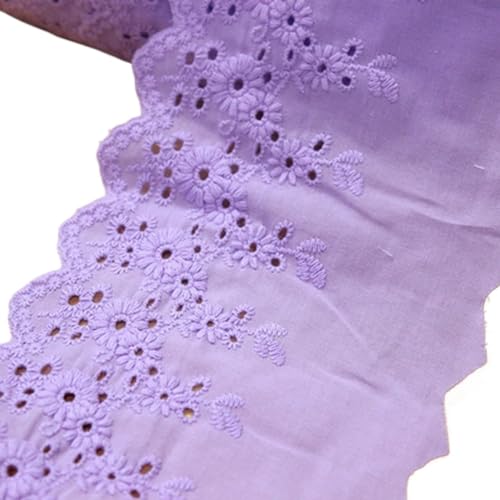 Spitzenband-Stoff, 5Yds/lot 11cm Breite Handgemachte Chrysantheme Stickerei spitze Baumwolle Material Vorhang Sofa Dekorative Stoff(Purple,9.5 10yard price) von UZAMIRLEX