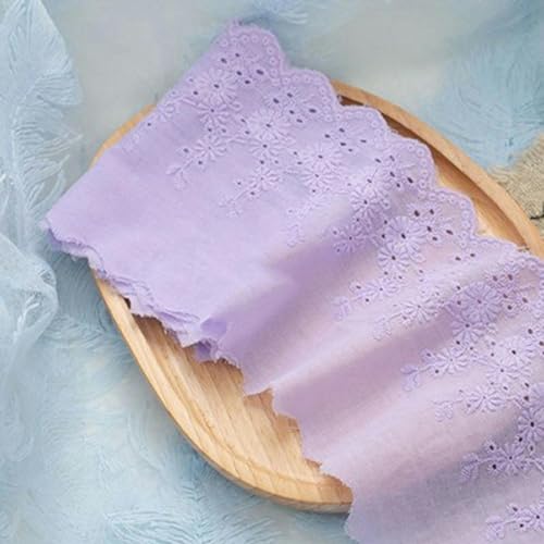 Spitzenband-Stoff, Schwarz Netting Fabric1Y Weiß Baumwolle Stickerei Spitze Stoff DIY Borte Kettenwirkerei Nähen(Purple) von UZAMIRLEX