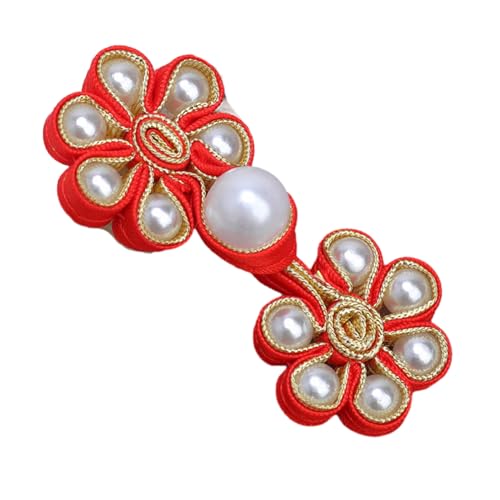 UZAMIRLEX Chinesische Knoten Knöpfe Verschluss, Pack of 2 Chinese Traditional Sew On Buttons for Cheongsam Embellishment Multicolor(Red) von UZAMIRLEX