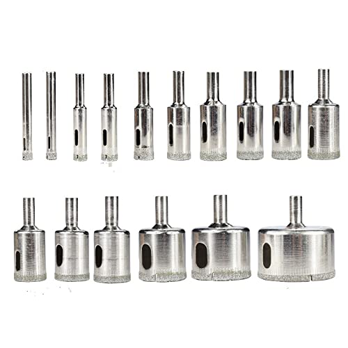 UZAMIRLEX Diamantbeschichtete Lochsäge-Fliesenbohrer, Diamantbeschichteter Bohrer, 3–60 mm, for Fliesen, Marmor, Glas, Keramik, Lochsäge, Bohrer, Diamantkernbohrer(No.8,2pcs Set) von UZAMIRLEX