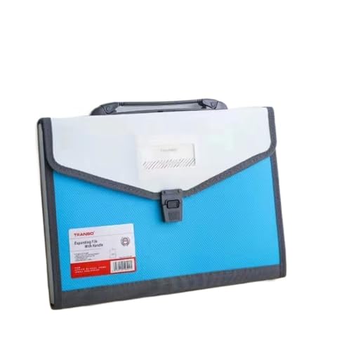 UZAMIRLEX Expanding File Organiser, 13 Taschen A4 Erweiterung Wallet Datei Ordner Papier Dokument Lagerung Orgel Tasche(Blue) von UZAMIRLEX