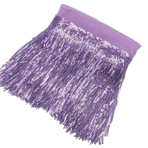 UZAMIRLEX Fransenbesatz Spitze, Polyester Pailletten Quaste Fransenbesatz 10 Yards Multicolor(21) von UZAMIRLEX