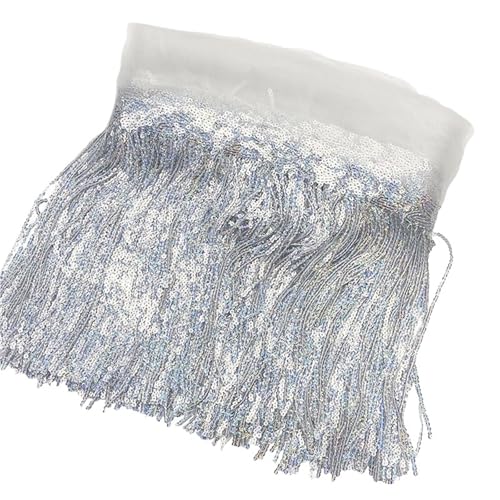 UZAMIRLEX Fransenbesatz Spitze, Polyester Pailletten Quaste Fransenbesatz 10 Yards Multicolor(22) von UZAMIRLEX
