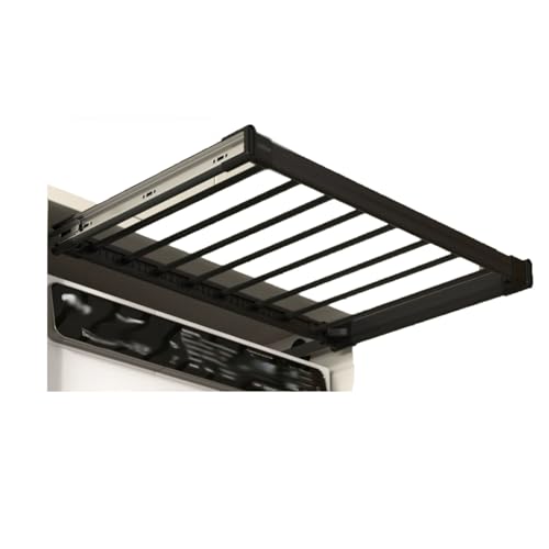 UZAMIRLEX Hosenständer, Ausziehbarer Hosenschubladen-Wäscheständer aus Aluminium und ABS, schwarz-weiß, Kleiderschrank/Waschmaschine in Mehreren Größen(Black,450-600mm) von UZAMIRLEX