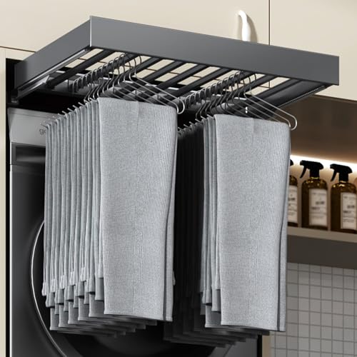 UZAMIRLEX Hosenständer, Unsichtbarer Wäscheständer mit an der Wand montierter Schublade(614-664mm) von UZAMIRLEX