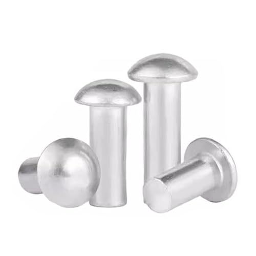 UZAMIRLEX Massive Nietenschrauben, Solider Aluminiumknopf, halb gewölbter, runder Kopf, selbstverschließende Nieten, mehrere Größen, mehrere Längen(50mm,20Pcs M5) von UZAMIRLEX