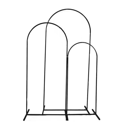 UZAMIRLEX Metallbogen-Hintergrundständer, Metall-Hochzeitsbogen-Hintergrundständer, 3er-Pack, Mehrfarbig(Black) von UZAMIRLEX