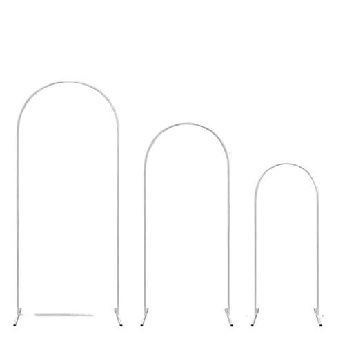 UZAMIRLEX Metallbogen-Hintergrundständer, Metall-Hochzeitsbogen-Hintergrundständer, 3er-Pack, Mehrfarbig(White) von UZAMIRLEX